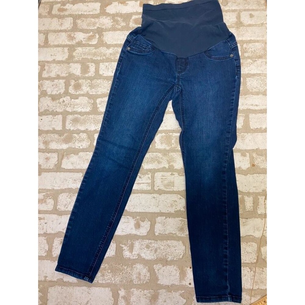 Indigo Blue Maternity Jeans Full Panel Stretch Denim Size XS/S Dark Wash
